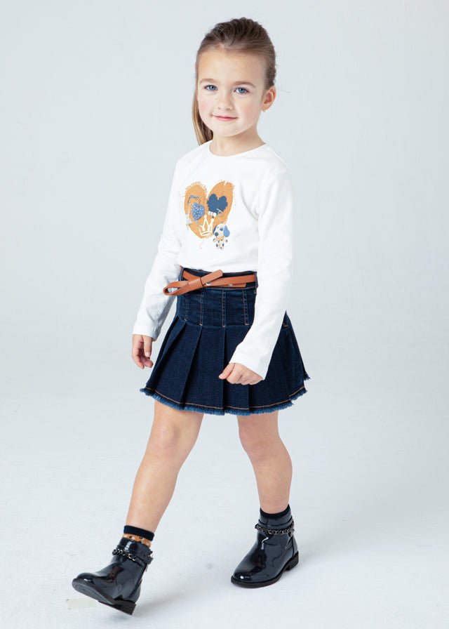 Girls' Denim Skirt with Belt (Mayoral)