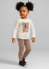 Girls Dog Print Legging Set with Long Sleeve Top