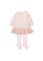 Girls Dress & Tights Set Pink