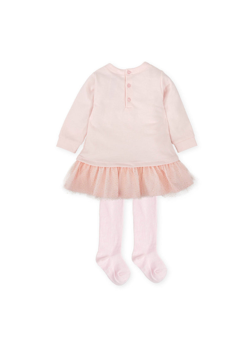 Girls Dress & Tights Set Pink