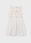 Girls' Elegant Ivory Dress with 3D Floral Embellishments (Mayoral)