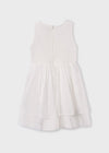 Girls' Elegant Ivory Dress with 3D Floral Embellishments (Mayoral)