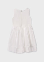 Girls' Elegant Ivory Dress with 3D Floral Embellishments (Mayoral)