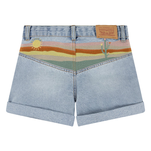 Girls Embroidered Denim Shorts