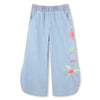 Girls Embroidered Light Denim Trousers