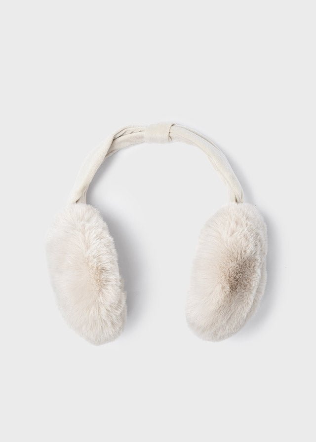 Girls Faux Fur Beige Ear Muffs (mayoral)