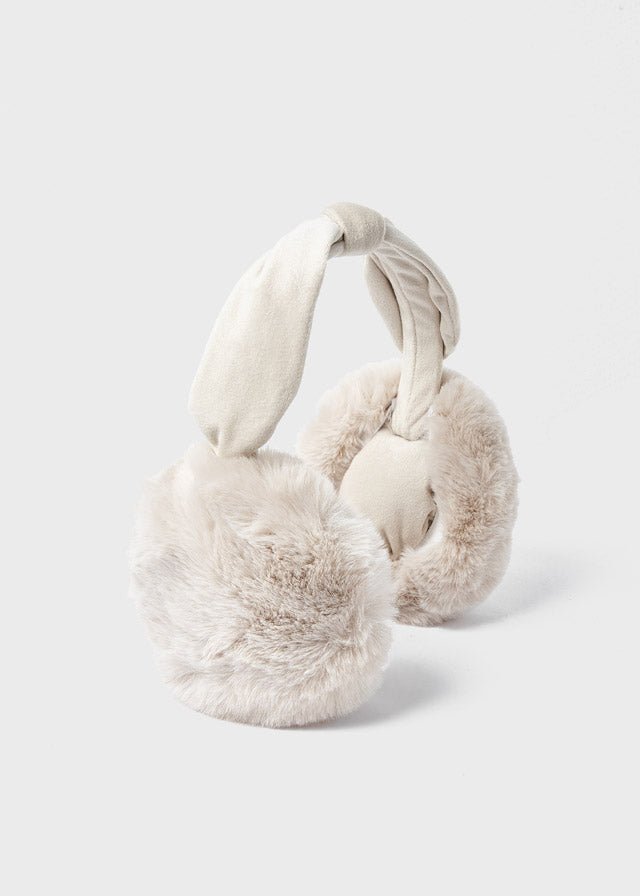 Girls Faux Fur Beige Ear Muffs (mayoral)