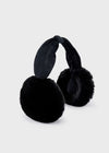 Girls Faux Fur Black Ear Muffs (mayoral)