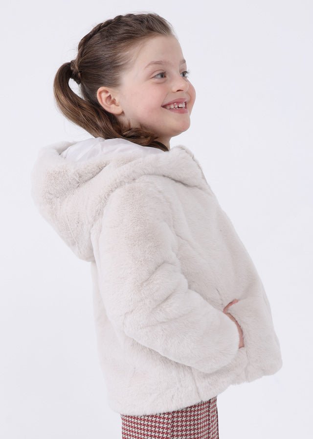 Childrens faux fur hood coats jackets on sale