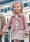 Girls' Faux Fur Collar Cardigan (Mayoral)