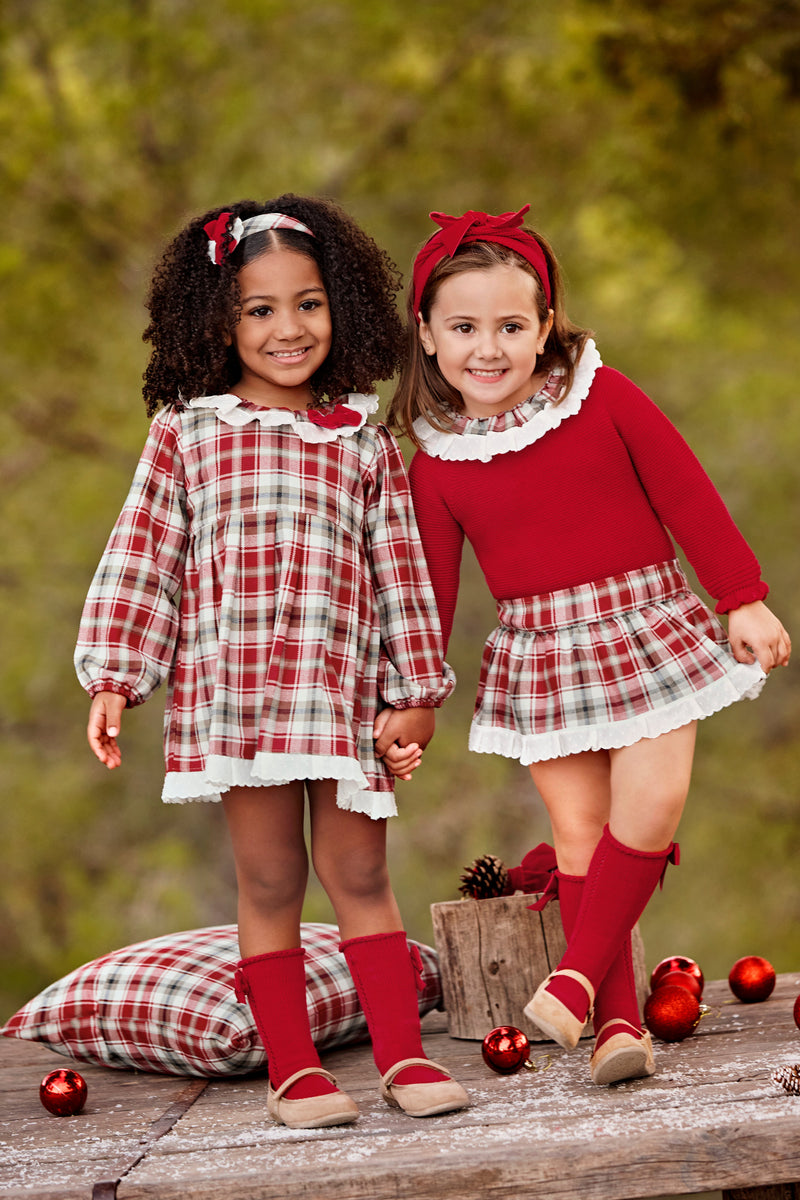 Girls' Festive Plaid Dress (Juliana)