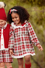 Girls' Festive Plaid Dress (Juliana)