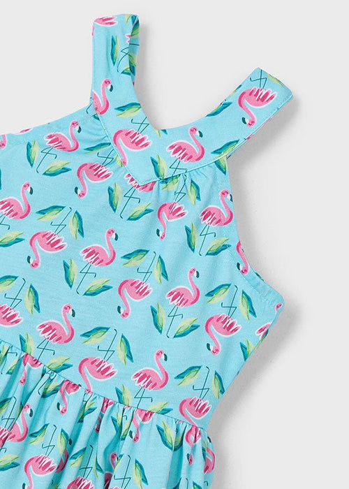 Girls Flamingo Print Summer Dress