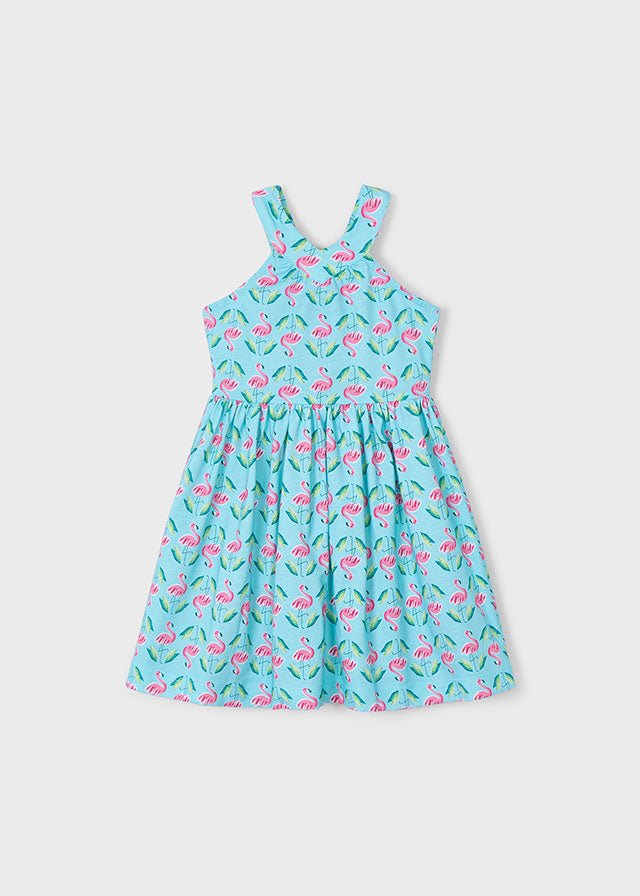 Girls Flamingo Print Summer Dress