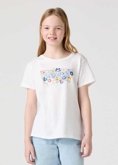 Girls Floral Batwing Logo T-Shirt