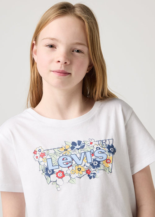 Girls Floral Batwing Logo T-Shirt