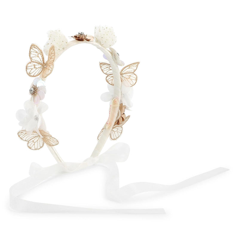 Girls Floral Butterfly Ceremony Headband