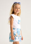 Girls Floral Cotton Skort