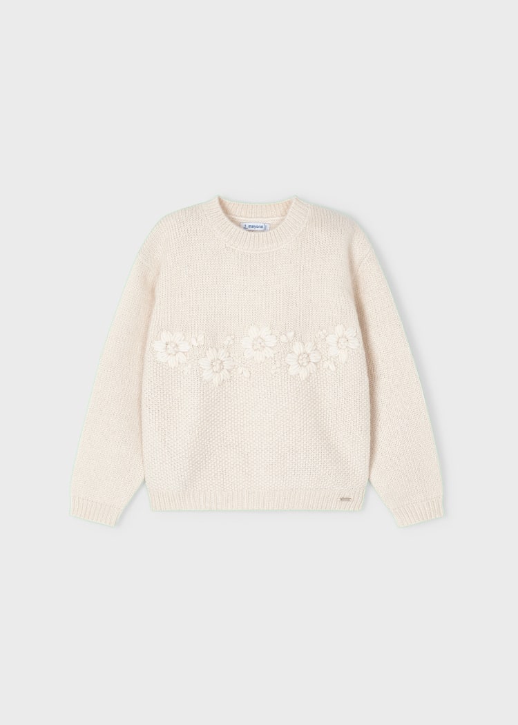 Girls Floral Knit Sweater (Mayoral)