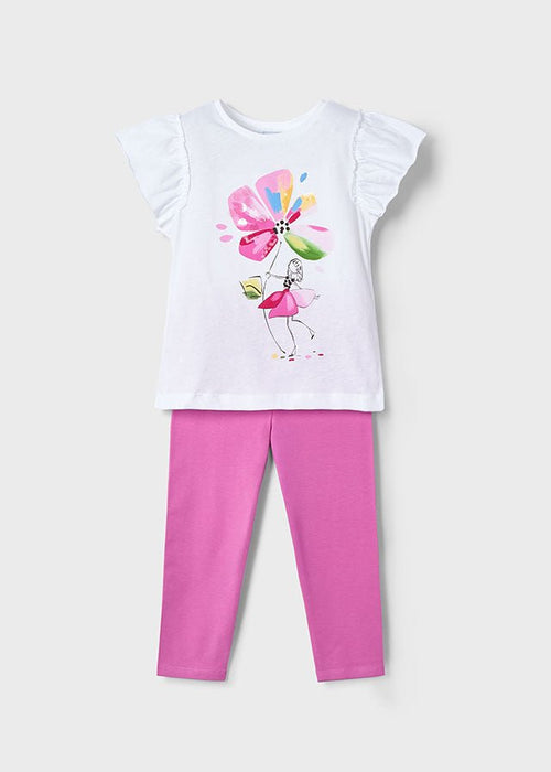 Girls Floral Leggings Set