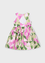 Girls Floral Linen Blend Summer Dress