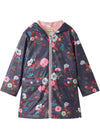 Girls Floral Peplum Waterproof Rain Jacket