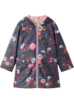 Girls Floral Peplum Waterproof Rain Jacket