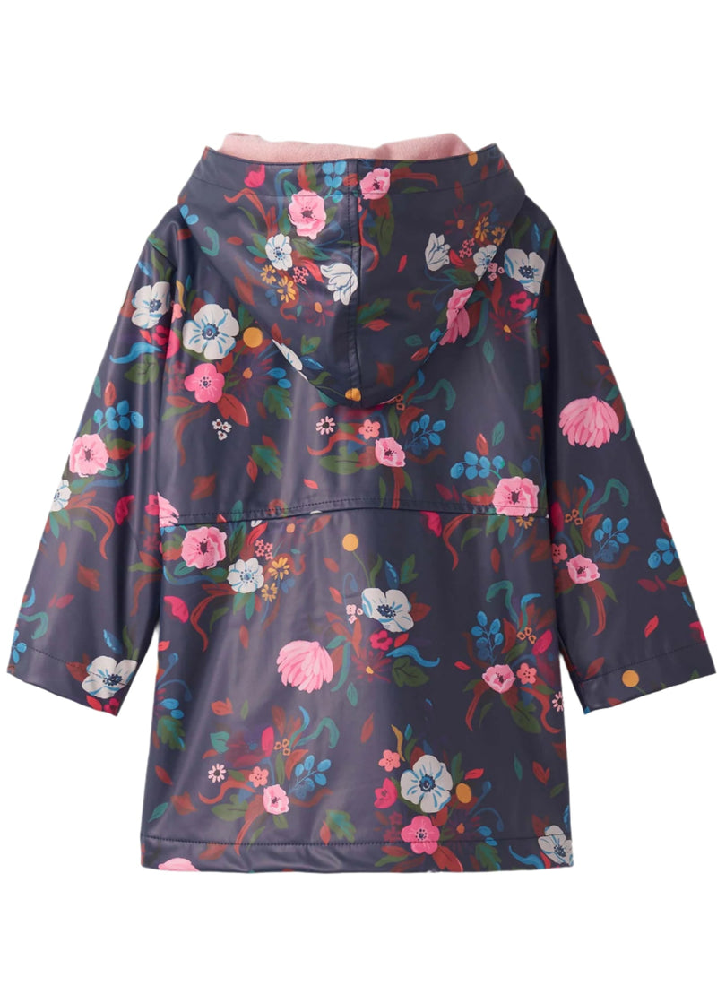 Girls Floral Peplum Waterproof Rain Jacket