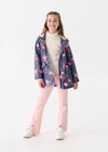 Girls Floral Peplum Waterproof Rain Jacket