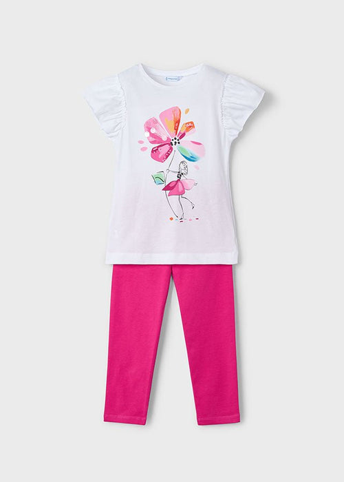 Girls Floral T-Shirt & Leggings Set