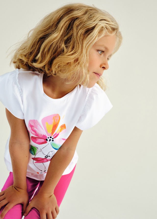 Girls Floral T-Shirt & Leggings Set