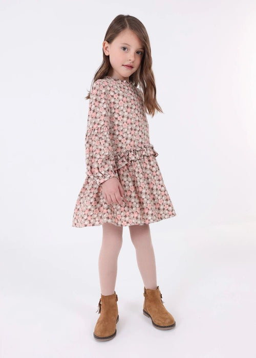 Girls' Flounce Printed Dress with Ruffles - 100% Viscose (mayoral)