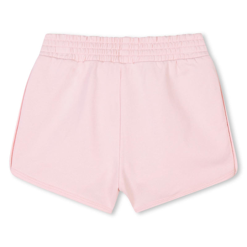 Girls French Terry Shorts with Striped Sequin Front