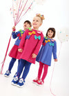 Girls Fuchsia Bow Jersey Dress & Tights Set