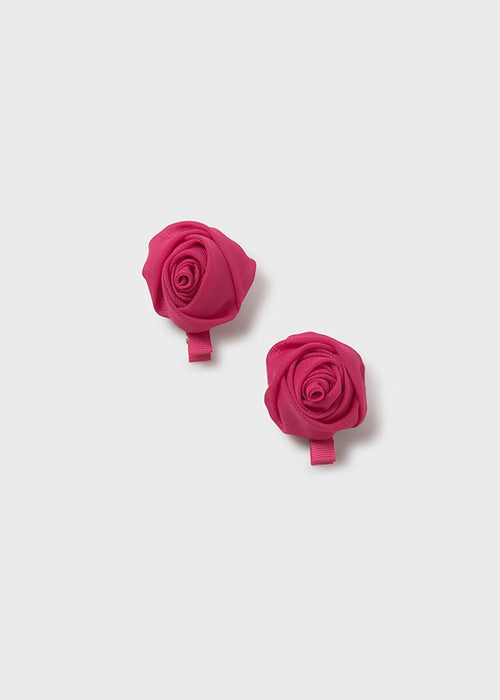 Girls Fuchsia Pink Flower Hair Clips (2 Pack) (Abel & Lula)