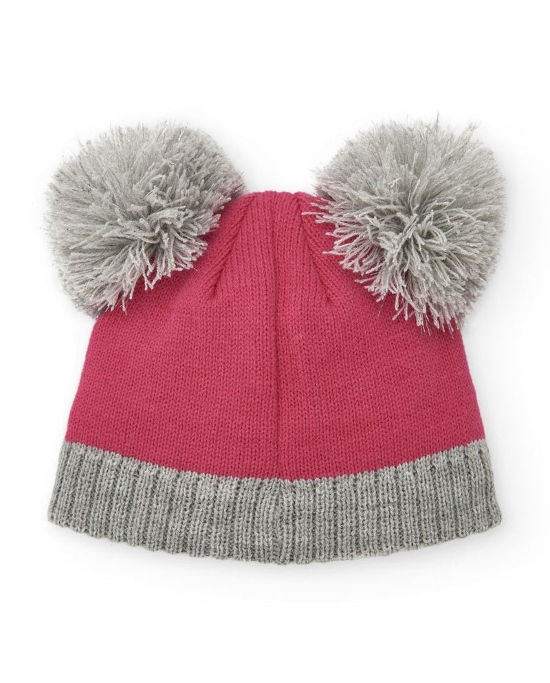 Girls' Fun Face Pom - Pom Knit Hat (Tuc Tuc)