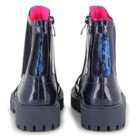 Girls Glitter Navy Ankle Boots With Sequins