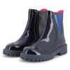 Girls Glitter Navy Ankle Boots With Sequins