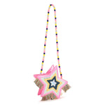 Girls Glitter Star Shoulder Bag with Beaded Strap