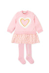 Girls Gold Dress & Tights Set - Pink (Agatha Ruiz de la Prada)