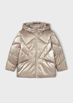 Girls Gold Hooded Puffer Jacket (mayoral)