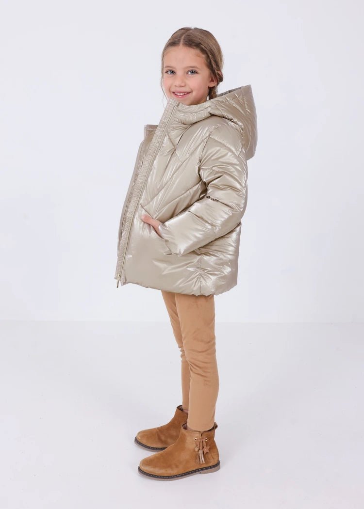 Girls Gold Hooded Puffer Jacket (mayoral)