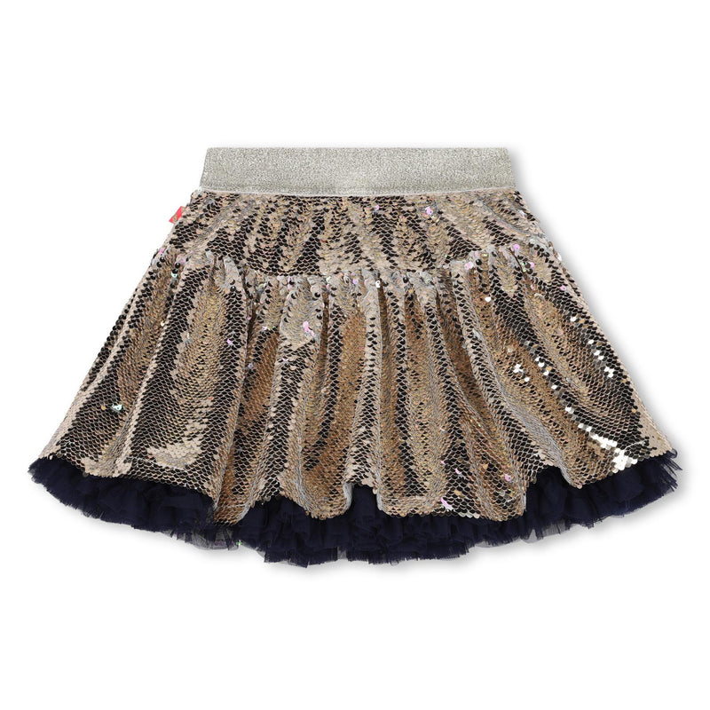 Girls Gold Reversible Sequin Skirt (Billieblush)