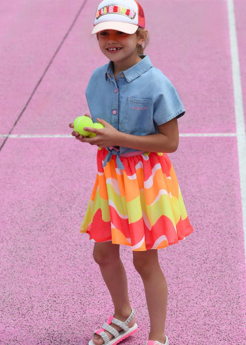 Girls Gradient Mesh Cap with Glitter Badge