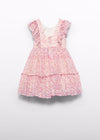 Girls Grapefruit Floral Tulle Dress