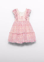 Girls Grapefruit Floral Tulle Dress