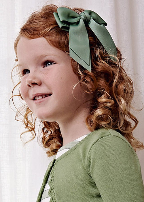 Girls Green Bow Hair Clip (12cm) (Abel & Lula)