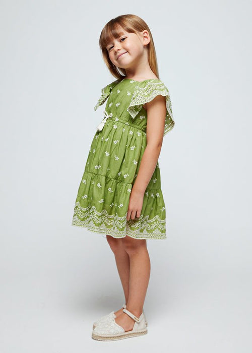 Girls Green Embroidered Cotton Dress (mayoral) - CottonKids.ie - 2 year - 3 year - 4 year