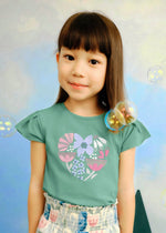 Girls Green Short - Sleeve T-Shirt