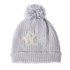 Girls Grey Knitted Hat with Glitter Star